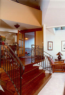 Stained Red Oak Hardwood Flooring Stairs